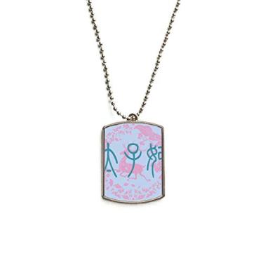 Imagem de DIYthinker Colar com pingente de identificação de cachorro de aço inoxidável com estampa de veado antigo da China Imperador Wife