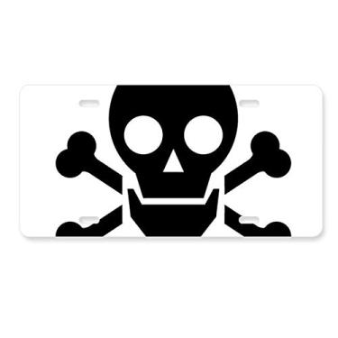 Imagem de DIYthinker Dangerous Chemical Frightful Circle Symbol Placa de licença Carro Decoração Acessório de Aço Inoxidável