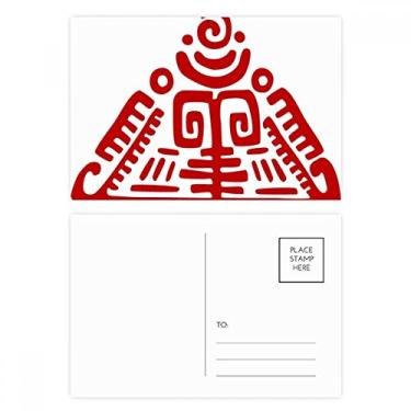 Imagem de Totems Pirâmide Mexicana Civilização Antiga Conjunto de Cartão Postal Cartão de Aniversário