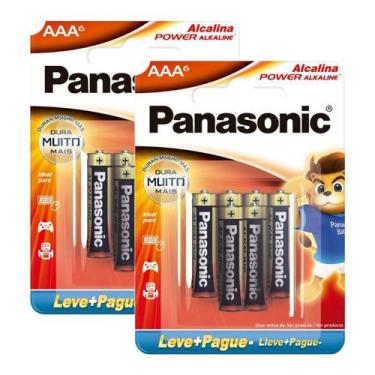 Imagem de Kit 2 Pilhas Panasonic Aaa Alcalina Leve Mais Por Menos Com 6 Unidades