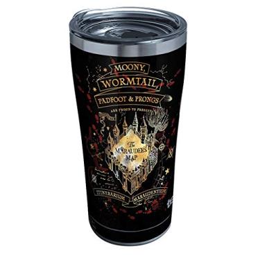 Imagem de Tervis Harry Potter - Copo de viagem com isolamento térmico de parede tripla Mapa de Marauders preto mantém bebidas frias e quentes, 590 ml Legacy, aço inoxidável, 1 unidade (pacote com 1)