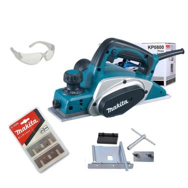 Imagem de Plaina Elétrica 3.1/4 620W Makita Kp0800 82Mm + Itens 110V