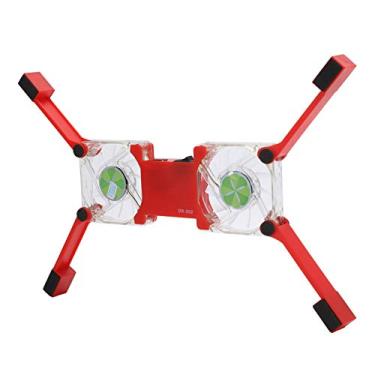 Imagem de Almofada de resfriamento portátil para laptop, com suporte antiderrapante, ventilador duplo de emissão de luz, suporte de dissipação de calor dobrável USB para notebook (vermelho)