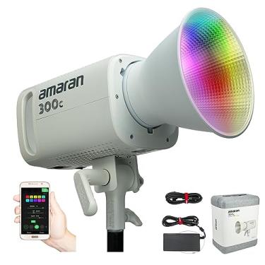 Imagem de Aputure Amaran 300c Luz de Vídeo LED RGBWW Branca, 300W 2500K-7500K, CRI 95+ TLCI 95+, Fonte de Alimentação DC/AC, 9 FX de Iluminação Integrada com Suportes Bowens para Fotografia de Estúdio de Filmag