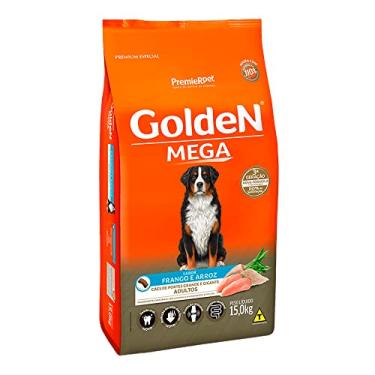 Imagem de Ração Golden Mega para Cães Adultos de Raças Grandes Sabor Frango e Arroz, 15kg Premier Pet Para Todas Grande Adulto,