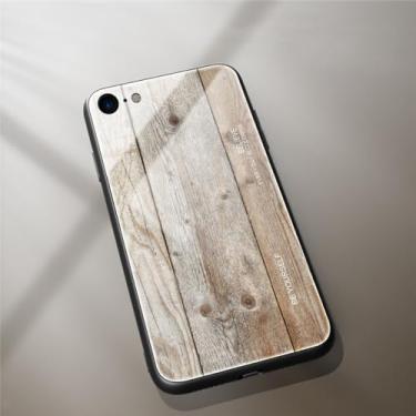 Imagem de Capa de telefone de grão de madeira para iPhone 6 s 6s 7 8 Plus 7Plus 8Plus para iPhone 11 Pro 12 mini X XR XS Max SE 2020 Capa dura de vidro temperado, M4, para iPhone X