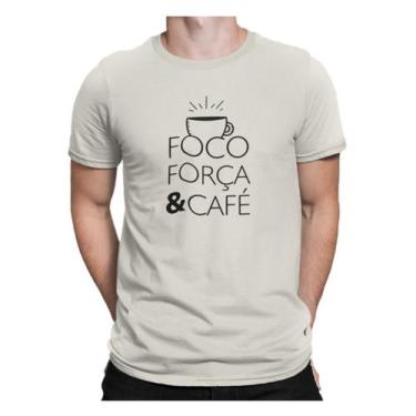 Imagem de Camiseta Camisa Foco Força E Café Masculina Off White - Liga Fashion