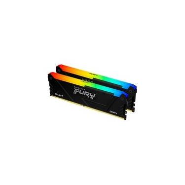 Imagem de Memória RAM Kingston Fury Beast, RGB, 64GB (2x32GB), 3200MHz, DDR4, CL16, Preto - KF432C16BB2AK2/64