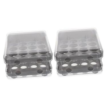 Imagem de NOLITOY 2 Peças Caixa De Armazenamento De Ovos Bandeja De Armazenamento De Ovos Organizador De Bebidas Para Geladeira Bancada Suporte De Ovos Organização Gavetas Organizadores De Vaidade