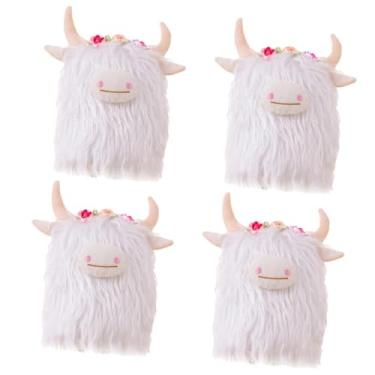 Imagem de UKCOCO 4 Peças Boneca De Iaque Vaca Das Montanhas Brinquedo De Pelúcia Fazenda Brinquedo De Pelúcia Touro De Pelúcia Vaca Das Montanhas Brinquedo De Pelúcia Vaca Escocesa Vaca De Pelúcia