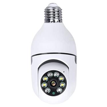 Imagem de Câmera bulbo panorâmica WiFi 360 Câmera de segurança 1080P com 2,4 GHz e 5 GHz Dual WiFi Visualização panorâmica de 360 graus Câmera de vigilância doméstica sem fio Visão noturna Áudio bidirecional D