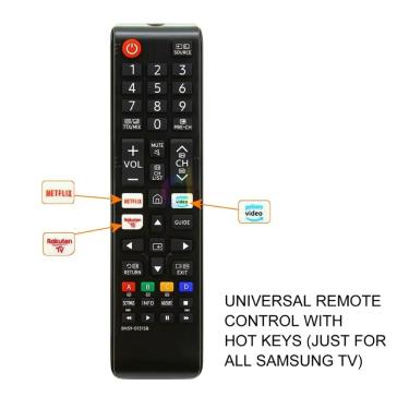 Imagem de Controle remoto universal para Samsung  LED  LCD  UHD  HD  4K  8K  ULTAR  QLED  Smart  WiFi  TV HDR