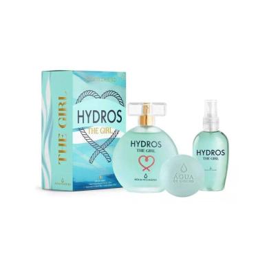 Imagem de Kit Perfume + Body Splash + Sabonete Barra Hydros The Girl