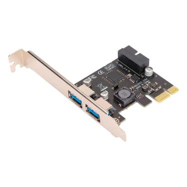 Imagem de Placa Expansão PCI Express PCIe X1 X4 X8 X16 p/ USB 3.0 2 Portas Adaptador Hub Controlador