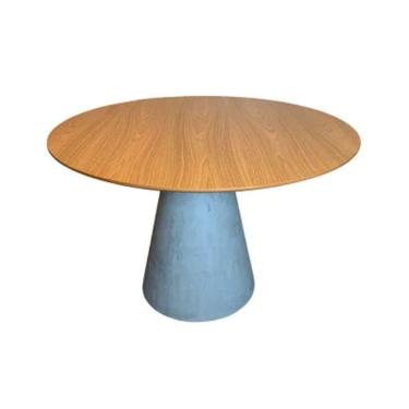 Imagem de Mesa De Jantar Cone Redonda 90 Cm Cimento Queimado