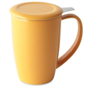 Imagem de FORLIFE Caneca de chá Curve Tall com infusor e tampa, 425 ml, mandarim