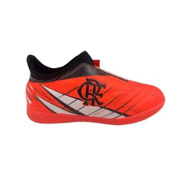 Imagem de Chuteira Flamengo Oxn Avanti 3 Elastic Neo Futsal Pro Pvc - Infantil - Coral/Branco