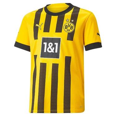 Imagem de PUMA Camiseta Borussia Dortmund Youth Home 22/23 (as1, Alpha, G, Regular, Grande) Preto, Amarelo