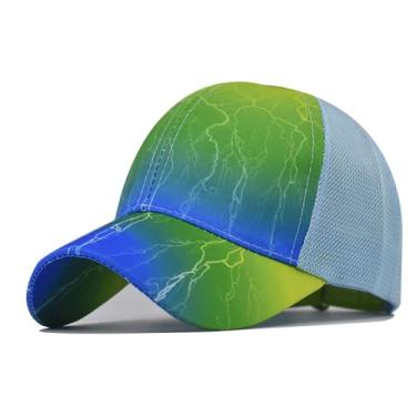 Imagem de HDiGit Boné de beisebol tie-dye moderno para homens chapéu de sol de algodão moderno boné esportivo unissex, Verde, G