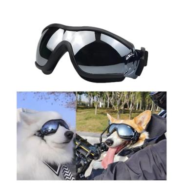 Imagem de SANPLMG Óculos de sol macios e fofos para cães, armação flexível, à prova de vento, à prova de poeira, proteção para os olhos, com alças ajustáveis, para cães médios, para cães de focinho longo,