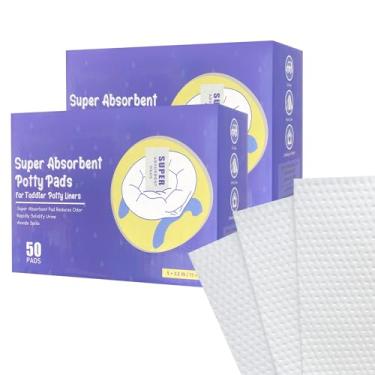 Imagem de CUXFLS Almofadas absorventes descartáveis para crianças e viagens, bolsa de recarga para vasos sanitários infantis, portátil, de ação rápida, para todos os sacos de penico de viagem de bebês – 100