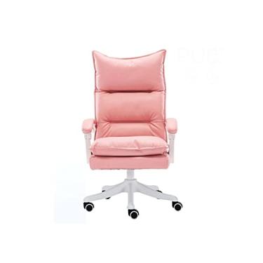 Imagem de Cadeira de jogos de computador com apoio para os pés Cadeira de escritório ergonômica cadeira de escritório giratória reclinável cadeiras de mesa bancos rosa