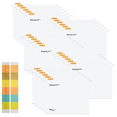 Imagem de 30 peças pp Arquivo tamanho carta arquivos suspensos com abas e inserções, pastas de arquivo suspensas para arquivos volumosos, tabelas médicas, branco, tamanho carta escritório escola armazenamento de arquivos de mesa