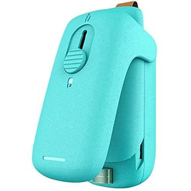 Imagem de Mini selador de sacos, selador portátil de saco térmico, selador térmico 2 em 1 e cortador, selador de saco portátil com ímã, seladores a vácuo para sacos de plástico, lanche e cereal fresco (2 pilhas AA não incluídas) (azul)