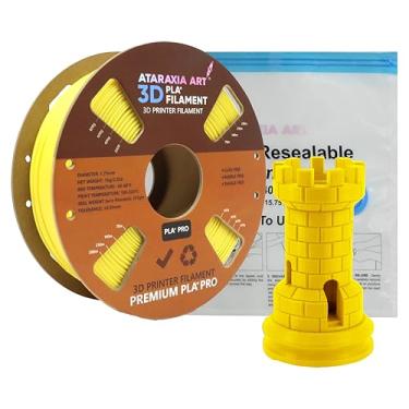Imagem de Filamento para impressora PLA+ 3D da ATARAXIA ART PLA Plus filamento 1,75 mm | Filamento PLA cores Pantone precisão dimensional +/- 0,03 mm, carretel de 1 kg com sacos de armazenamento a vácuo de filamento, PLA+ amarelo