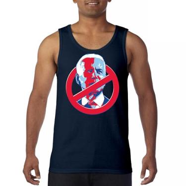 Imagem de No Biden Regata Anti Sleepy Joe Republican President Pro Trump 2024 MAGA FJB Lets Go Brandon Deplorable Camiseta masculina, Azul marinho, P