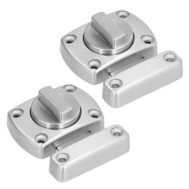 Imagem de Fechadura de Porta Deslizante, Fechadura de Porta de 2 Peças, Fivela de Porta de Alta Dureza Espessada, Parafuso de Bloqueio de Segurança de Portas Internas, Liga de Zinco,