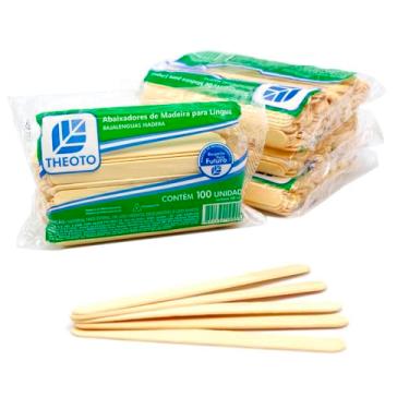Imagem de Abaixador de Língua de Madeira Pacote com 100 Unidades (THEOTO) - KIT 08 PACOTES