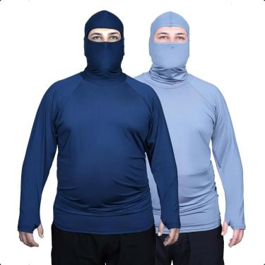 Imagem de 02 Camisa Motociclista Plus Size Proteção Uv+50 Segunda Pele-Masculino