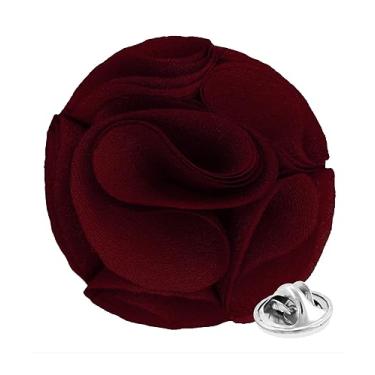 Imagem de Vittorio Vico Broche de lapela formal de flor rosa para homens - broche de rosa, flor de rosa para homens, 2.5" (6.36CM), Poliéster, Não aplicável