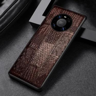 Imagem de Capa de telefone de couro para huawei p60 pro mate 60 60pro 60rs 40pro 50pro capa traseira para honor magic 6 5 pro, marrom, para huawei mate 40 rs