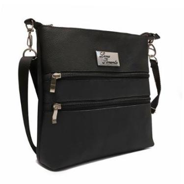 Imagem de Bolsa Feminina para Damas Estilo Transversal Preta em Couro-Feminino
