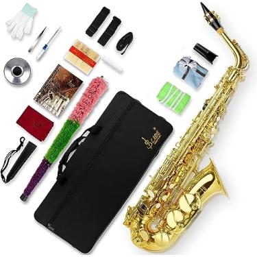 Imagem de SLADE Saxofone Eb Saxofone Alto para Estudantes Iniciantes, Saxofone Adulto, Sax Alto, Sax Iniciante, Dourado