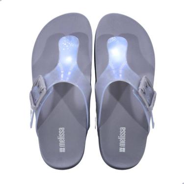 Imagem de Tamanco Melissa Cozy Flip Flop Adulto Cinza/Azul Perolado