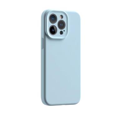 Imagem de Capa para iPhone 15 Pro: Capa protetora completa de silicone líquido para Apple iPhone 15 Pro à prova de choque com recorte preciso Untra Thin (azul)