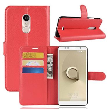 Imagem de Capa para Alcatel 3C, capa flip carteira de couro PU Manyip para Alcatel 3C, capa de proteção de telefone estilo empresarial, capa com [compartimentos para dinheiro e cartão]