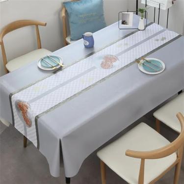 Imagem de Toalha de mesa costurada colorida à prova d'água capa de mesa de jantar festa de casamento toalha de mesa retangular decoração de cozinha para casa, ZBQ8214 (9), 140, 180 cm