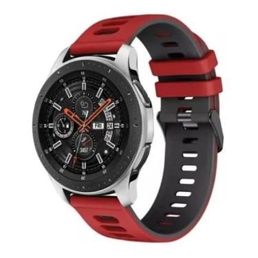 Imagem de Pulseira Silicone Esportiva Para Watch 46 E Gear S3 Cor Vermelho Com P