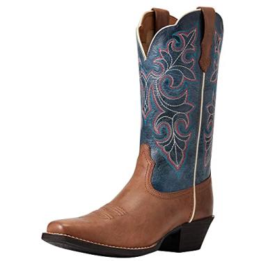 Imagem de ARIAT Couro de flor integral feminino redondo Storming and Singing The Blues Western, Marrom/Singing the Blues, 6.5 Big Kid