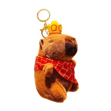 Imagem de EHJRE Bonito Brinquedo de Pelúcia Chaveiro Carro Novidade Pelúcia Chaveiro Carro para Mulheres Amigos Crianças Presentes Da Família, com chapéu