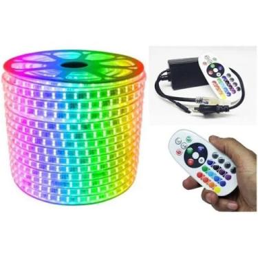 Imagem de Fita Led 5050 Rgb 15 Metros Ip65 Com 1controle + Fonte220v - k1mstore