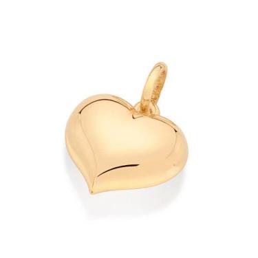 Imagem de Pingente banhado ouro 3x 24k 18k e 22k  feminino coração abaulado romm
