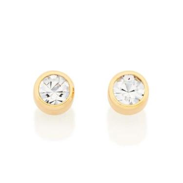 Imagem de Brincos banhado ouro 3x 24k 18k e 22k ou prata femininos ponto de luz 