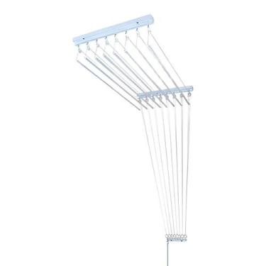 Imagem de Varal De Teto Individual 10 Varetas Aluminio Branco - 100cm - Inovar M