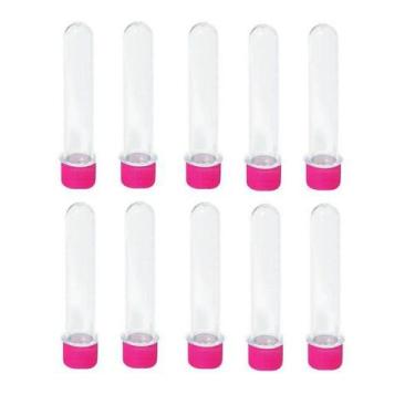 Imagem de Kit 10 Tubete Rosa Pink 12cm Acrílico P/ Personalizar Festa - Lynx Pro