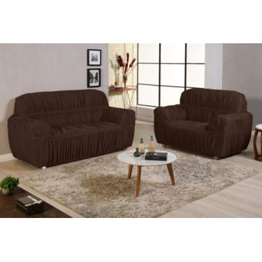 Imagem de Capa de sofa 3x2 lugares Padrao Malha gel 21 elasticos  Lindas - ibiti